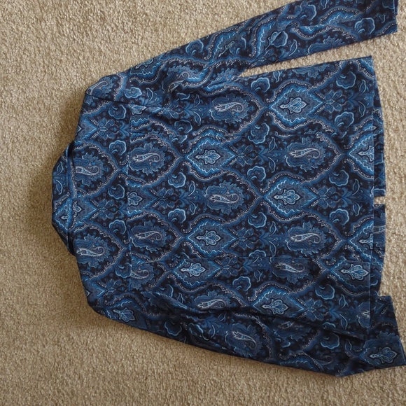 Harve Benard Petite Medium Black & Blue Paisley Print Blazer - Picture 6 of 6